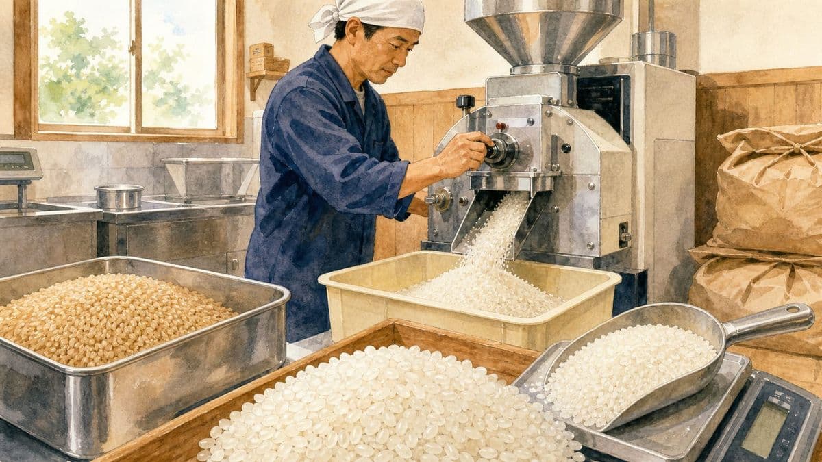 ご注文をいただいてから精米のようす
